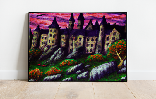 HALLOWED CASTLE ORIGINAL PAINTING 56"x30"